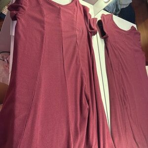 Girls Maroon Tshirt Dress